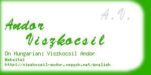 andor viszkocsil business card